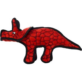 TUFFY - World's Tuffest Soft Dog Toy - Junior Dinosaur Triceratops - Multiple Layers. Made Durable, Strong & Tough. Interactive Play (Tug, Toss & Fetch). Machine Washable & Floats