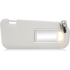 Right Passenger Side Car Sunvisor with Lights Fit for 2010 2011 2012 2013 Mazda 3 Gray Sun Visor Replace # BBM269320C75