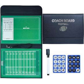 Pure Vie Premium Double-Sided Football Coaching Board Rugby Tactics Clipboard Gridiron Football Coach Dry Erase Whiteboard with Erase, Pen - Sporting Goods Training Equipment for Coach and Game Plan