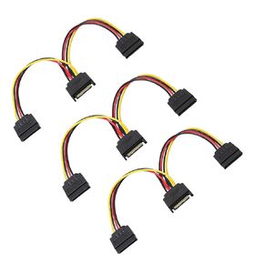GELRHONR 3 Pack Sata Splitter Cable, 8-inch 15-Pin SATA Power Extension Cable, Serial ATA Extension Cable for Hard Drives and Optical Drives