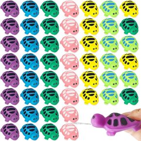 DEEKIN 24 Pieces Turtle Bath Toy Baby Rubber Water Squirting Turtles Toy bulk Cute Sea Life Animal Toy for Kids Toddler Bathtub Summer Swimming Pool Party Favor Supplies, 6 Assorted Colors