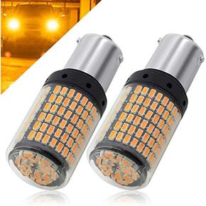 19.5 وات لا يوجد فلاش فرط 7440 T20 W21W لمبات LED عالية الطاقة 3014 144-SMD رقائق LED لمبة للنسخ الاحتياطي للأضواء العكسية، أضواء إشارة الانعطاف (بدون فلاش فرط). زينون أبيض 2-حزمة.