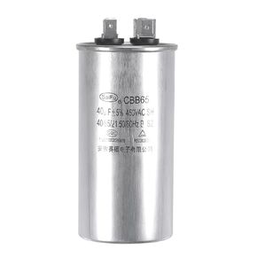 uxcell Run Capacitor Round CBB65 40uF 40mfd 450V AC 40/85/21 Aluminum Case with Terminal for Air Conditioner Compressor Motor Heat Pump Condenser