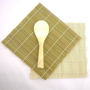 JapanBargain 3675, Sushi Roller Sushi Making Kit Sushi Mat Bamboo Sushi Rolling Mat with Rice Paddle Scoop Set