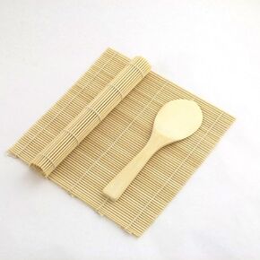 JapanBargain 3675, Sushi Roller Sushi Making Kit Sushi Mat Bamboo Sushi Rolling Mat with Rice Paddle Scoop Set