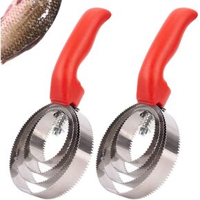 Fish Skin Brush Fast Remove, 2pcs Stainless Steel Fish Scaler Remover, Heavy Duty commercial Fish Scaler Brush Fish Scaler Cleaning, Stainless Steel Sawtooth Easily Remove Fish Scales