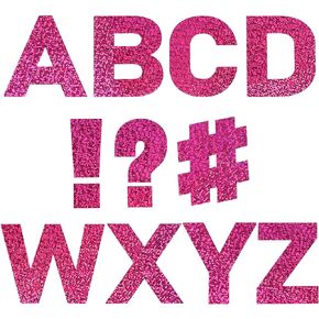 Whaline 232Pcs Black Glitter Bulletin Board Letter Stickers 2.5 Inch Alphabet Letter Decals Self-Adhesive Capital Letter Symbol Label Large Stickers for Classroom Posters Decor, 24 Sheets