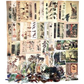 200PCS Vintage Scrapbooking Supplies Pack for Junk Journal Bullet Journals Planners Decoupage Paper Scrapbook Stickers Aesthetic Cottagecore Collage Craft Album (Sunset)