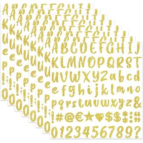 648 Pieces 8 Sheets Letter Stickers Glitter Small Self Adhesive Alphabet Number Vinyl Stick on Letter Stickers for Scrapbooking Mailbox Numbers Crafts Classroom Decor Bulletin Board(Black,1 Inch)