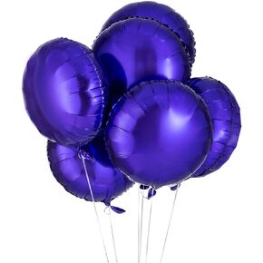 18" Blue Round Shaped Foil Balloons Mylar Helium Balloons for Birthday Party Wedding Baby Shower Decorations, Pack of 20