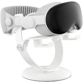 حامل حامل VR متوافق مع Quest 3/Quest 2/Pico 4/Vision Pro/لـ PSVR 2 وما إلى ذلك. قاعدة عرض سماعة رأس ألعاب VR عالمية، قاعدة مستديرة ثابتة، ABS، سهلة التركيب (أبيض) in Kuwait