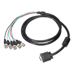 MECCANIXITY VGA to BNC Cable, RGBHV to VGA Cable, 5 BNC to HD15 VGA Adapter Cable