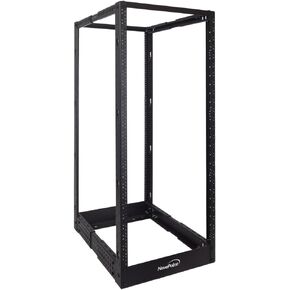NavePoint 25U 4 Post Server Rack – Open Frame Rack for 19 Inch Equipment, Adjustable Depth 4-Post Network Rack Floor Mount, 25U Server Rack 1322lbs Capacity, Black