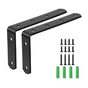 2pcs Metal Furniture Anchors for Baby Proofing, Child Safety Furniture Fasteners to Wall Heavy Duty Bookcase Cabinet Anti Tip Kit with Drywall Anchors and Screws for Preventing Falling