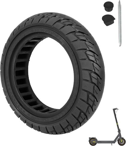 60/70-6.5 Scooter Tire, 10x2.5 10 inch Solid Tire, Tubeless Tyre for Ninebot Max G30P G30LP Electric Scooter Front or Rear Replacement Solid Rubber Tires(1Pcs) in Saudi Arabia
