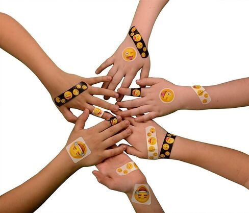 Emoji Universe Emoji Adhesive Bandages - 24 Fun and Colorful First Aid Strips with Unique Emoticon Designs - One of a Kind Bandage Perfect for Kids and Emoji Enthusiasts (3-Pack, 72 Pieces) in Saudi Arabia
