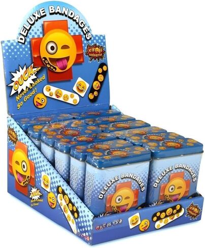 Emoji Universe Emoji Adhesive Bandages - 24 Fun and Colorful First Aid Strips with Unique Emoticon Designs - One of a Kind Bandage Perfect for Kids and Emoji Enthusiasts (3-Pack, 72 Pieces) in Saudi Arabia