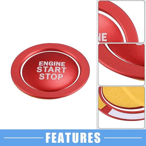 Engine Start Stop Ignition Button Overlay Cover Decal Trim Sticker for Toyota Camry Tacoma Prius Avalon RAV4 Mirai Corolla Aluminum Alloy Black in Saudi Arabia