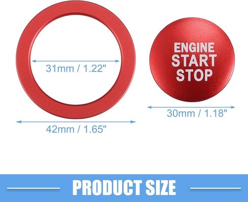 Engine Start Stop Ignition Button Overlay Cover Decal Trim Sticker for Toyota Camry Tacoma Prius Avalon RAV4 Mirai Corolla Aluminum Alloy Black in Saudi Arabia