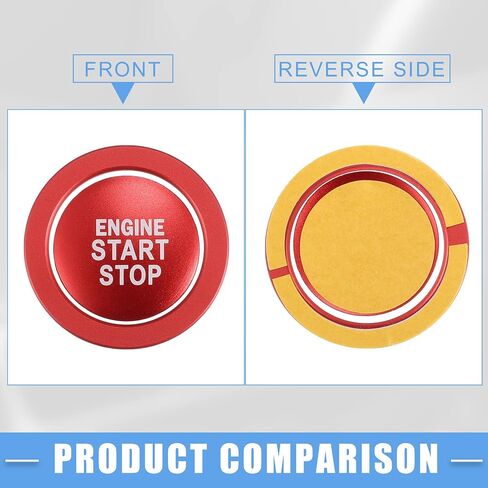 Engine Start Stop Ignition Button Overlay Cover Decal Trim Sticker for Toyota Camry Tacoma Prius Avalon RAV4 Mirai Corolla Aluminum Alloy Black in Saudi Arabia