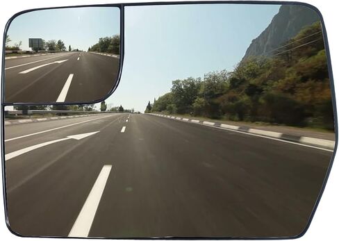 زجاج مرآة الرؤية الجانبية للسائق، زجاج مرآة متوافق مع 2011 2012 2013 2014 Ford F150، مرايا مع حامل خلفي - استبدل BL3Z-17K707-E in Kuwait