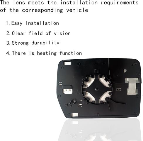 زجاج مرآة الرؤية الجانبية للسائق، زجاج مرآة متوافق مع 2011 2012 2013 2014 Ford F150، مرايا مع حامل خلفي - استبدل BL3Z-17K707-E in Kuwait
