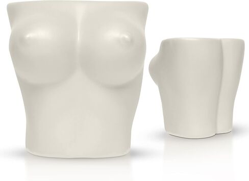 Body Vase Female Form - Feminist Decor Bust Vase - Cute Vase Body Planter - Body Shaped Vase for a Boho Chic Decor Boob Vases (Small, Black) in Saudi Arabia