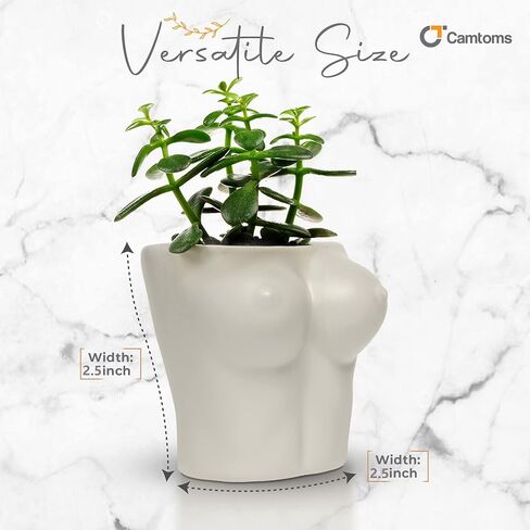 Body Vase Female Form - Feminist Decor Bust Vase - Cute Vase Body Planter - Body Shaped Vase for a Boho Chic Decor Boob Vases (Small, Black) in Saudi Arabia