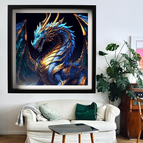 uohqhi Dragon 5D Diamond Art Painting Kit, Diamond Art for Adults and Kids, Round 5D Paint with Diamonds Pictures Gem Art Painting Kits DIY Crafts Kits 14x14inches in Saudi Arabia