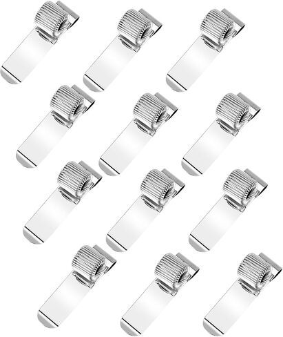 12 Pieces Metal Pen Clip Holder Loop Stainless Steel Pen Pencil Holder Loop Organizer for Notebook and Clipboard in Home, Office, Pocket, Silver in Saudi Arabia