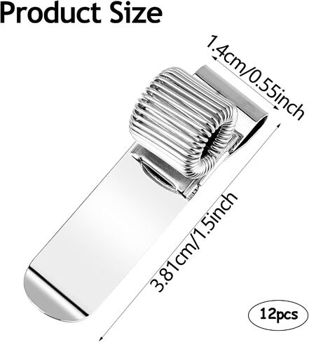 12 Pieces Metal Pen Clip Holder Loop Stainless Steel Pen Pencil Holder Loop Organizer for Notebook and Clipboard in Home, Office, Pocket, Silver in Saudi Arabia