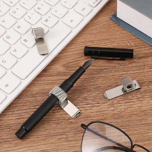 12 Pieces Metal Pen Clip Holder Loop Stainless Steel Pen Pencil Holder Loop Organizer for Notebook and Clipboard in Home, Office, Pocket, Silver in Saudi Arabia