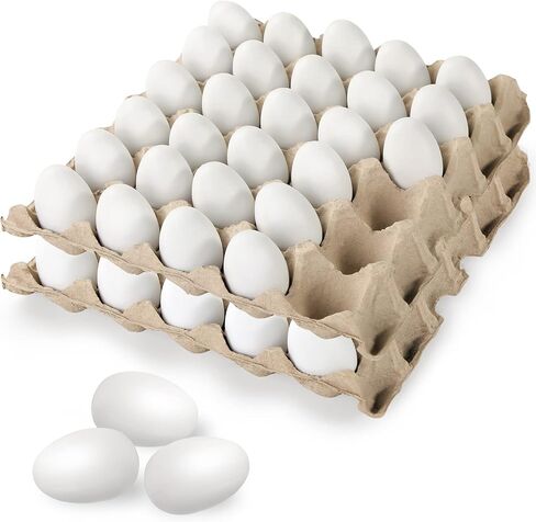 Sallyfashion 60 Pcs White Plastic Eggs，Paintable Easter Eggs Plastic Easter Egg Fake Eggs for Crafts Easter Hunts Basket Fillers Easter Gift Party Favor in Saudi Arabia