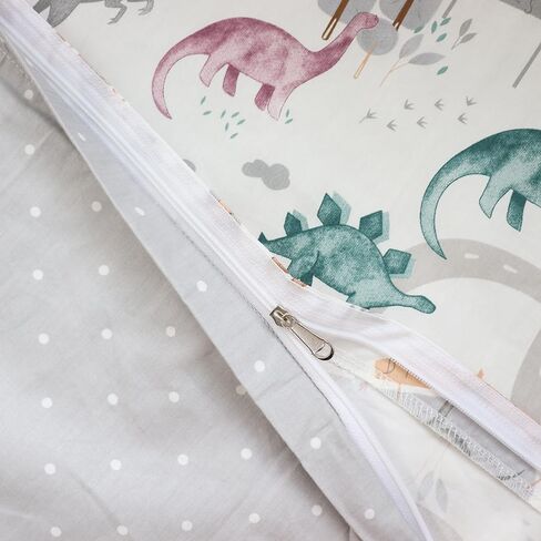 100% Cotton Crib Bedding Set for Baby Boys Girls,3 Pcs Baby Bed Linen Include Duvet Cover,Fitted Sheet,Pillowcase,Nursery Decoration,No Filler (Beige) in Saudi Arabia