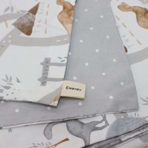 100% Cotton Crib Bedding Set for Baby Boys Girls,3 Pcs Baby Bed Linen Include Duvet Cover,Fitted Sheet,Pillowcase,Nursery Decoration,No Filler (Beige) in Saudi Arabia