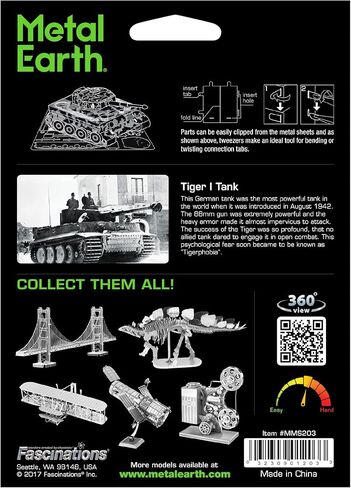 Metal Earth Tiger Tank 3D Metal Model Kit Bundle with Tweezers Fascinations in Saudi Arabia