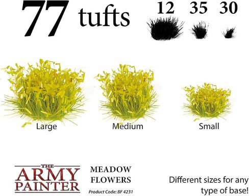 The Army Painter Battlefields، XP - مجموعة نماذج التضاريس Meadow Flowers Tuft Terrain للقواعد المصغرة والديوراما - 77 قطعة، 3 أحجام in Saudi Arabia