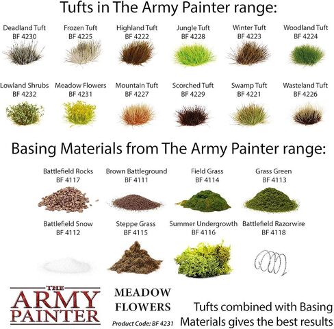 The Army Painter Battlefields، XP - مجموعة نماذج التضاريس Meadow Flowers Tuft Terrain للقواعد المصغرة والديوراما - 77 قطعة، 3 أحجام in Saudi Arabia