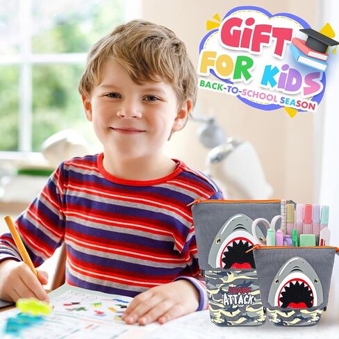 Standing Pencil Case Cute Shark Telescopic Pen Holder Pop Up Stationery Pouch Makeup Cosmetics Bag for School Students Office Girls Boys Teens Women in Saudi Arabia