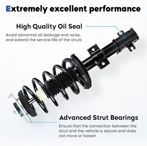 Front Complete Struts Assembly Shock Absorber w/Coil Spring Compatible with 2003-2013 Volvo XC90, Replace for 11485 11486（Set of 2） in Saudi Arabia