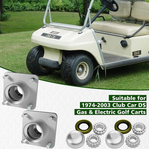 Panglong Club Car DS Front Hub Assembly, Aluminum Front Hub and Bearing 1pcs or 2pcs, Suitable for 1974-2003 Club Car DS Golf Carts, Replace OEM#1011892 in Kuwait
