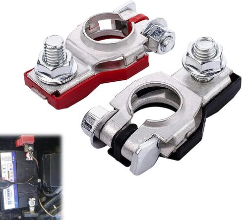 gunhunt 2 PCS Car Cable Terminal Kit, Negative and Positive Cable Connectors, Metal Automotive Parts, Quick Release Cable Folder, Universal for Most Vehicles (Multicolored) in Saudi Arabia