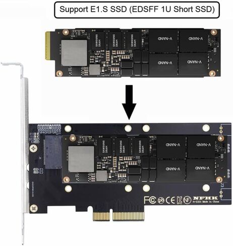 CY Adapter PCI-E 4.0 4X Host Adapter to NVMe Ruler 1U GEN-Z EDSFF 9.5mm 15mm 25mm Thickness Short SSD E1.S with Heat Sink PM9A3 PM9D3 P5801X Carrier Adapter in Saudi Arabia