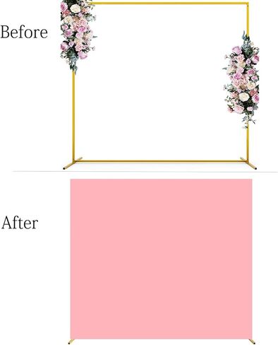 6.6 FT Square White Backdrop Cover Rectangle Arch Backdrop Cover Spandex Fitted Chiara Backdrop Cover for Wedding Birthday Party Engagement Baby Shower Arch Stand Backgrounds Decorations in Saudi Arabia