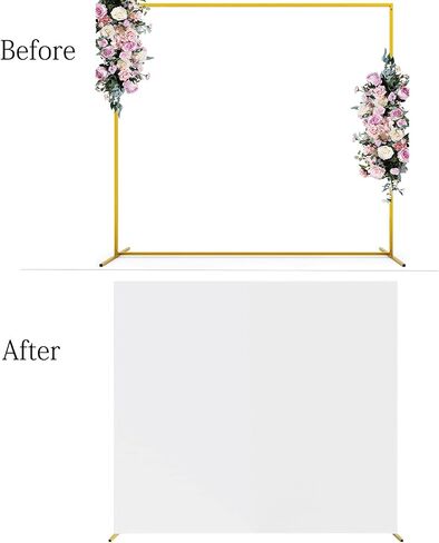 6.6 FT Square White Backdrop Cover Rectangle Arch Backdrop Cover Spandex Fitted Chiara Backdrop Cover for Wedding Birthday Party Engagement Baby Shower Arch Stand Backgrounds Decorations in Saudi Arabia