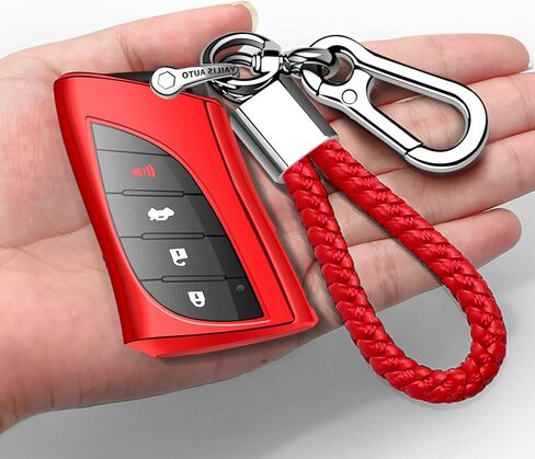 Autophone متوافق مع غطاء مفتاح Lexus Key Fob مع سلسلة مفاتيح ناعمة من مادة TPU حماية 360 درجة لمفتاح 2018-2024 UX200 LS500 LS500H LC500 LC500h ES300h ES350 المفتاح الذكي (أحمر) in Kuwait