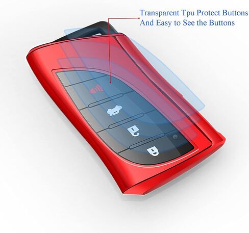 Autophone متوافق مع غطاء مفتاح Lexus Key Fob مع سلسلة مفاتيح ناعمة من مادة TPU حماية 360 درجة لمفتاح 2018-2024 UX200 LS500 LS500H LC500 LC500h ES300h ES350 المفتاح الذكي (أحمر) in Kuwait