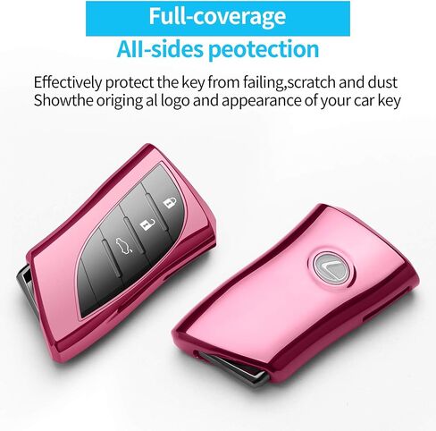 Autophone متوافق مع غطاء مفتاح Lexus Key Fob مع سلسلة مفاتيح ناعمة من مادة TPU حماية 360 درجة لمفتاح 2018-2024 UX200 LS500 LS500H LC500 LC500h ES300h ES350 المفتاح الذكي (أحمر) in Kuwait