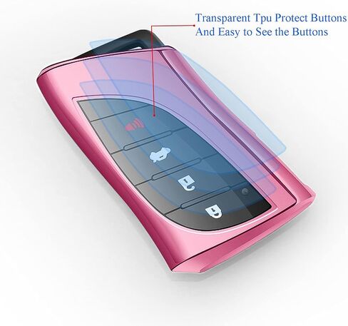 Autophone متوافق مع غطاء مفتاح Lexus Key Fob مع سلسلة مفاتيح ناعمة من مادة TPU حماية 360 درجة لمفتاح 2018-2024 UX200 LS500 LS500H LC500 LC500h ES300h ES350 المفتاح الذكي (أحمر) in Kuwait