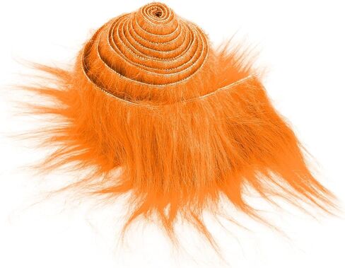 1Pc Shaggy Plush Faux Fur Fabric Precut Strips 4x100inch Orange Fur Fluffy Fuzzy Craft Fur for Gnomes Beard Santa Claus Hair Dwarf Cosplay Costume DIY Craft Decoration (Orange) in Saudi Arabia